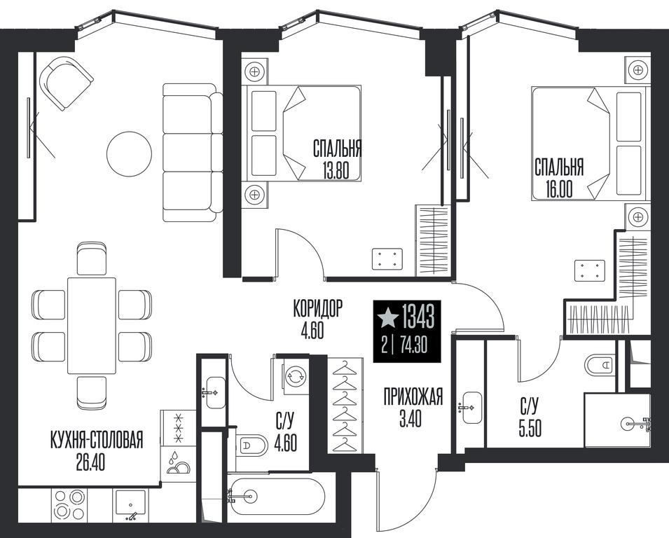 2-BD Apartment Sale, 74.3 sq. m. at Ice Towers, State Nature Reserve of Regional Significance Forest on the Samorodinka River, Moscow, Russia #1 2-BD Apartment Sale, 74.3 sq. m. at Ice Towers, State Nature Reserve of Regional Significance Forest on the Samorodinka River, Moscow, Russia #1