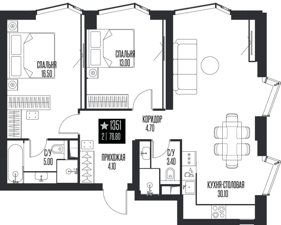 2-BD Apartment Sale, 76.8 sq. m. at Ice Towers, State Nature Reserve of Regional Significance Forest on the Samorodinka River, Moscow, Russia #1 2-BD Apartment Sale, 76.8 sq. m. at Ice Towers, State Nature Reserve of Regional Significance Forest on the Samorodinka River, Moscow, Russia #1