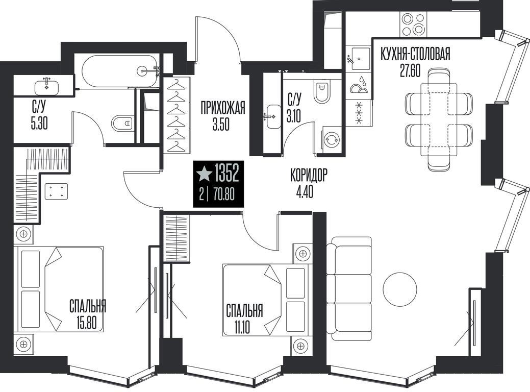 2-BD Apartment Sale, 70.8 sq. m. at Ice Towers, State Nature Reserve of Regional Significance Forest on the Samorodinka River, Moscow, Russia #1 2-BD Apartment Sale, 70.8 sq. m. at Ice Towers, State Nature Reserve of Regional Significance Forest on the Samorodinka River, Moscow, Russia #1