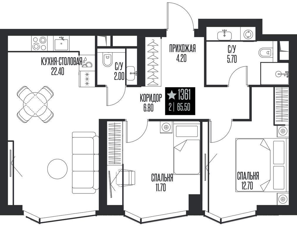 2-BD Apartment Sale, 65.5 sq. m. at Ice Towers, State Nature Reserve of Regional Significance Forest on the Samorodinka River, Moscow, Russia #1 2-BD Apartment Sale, 65.5 sq. m. at Ice Towers, State Nature Reserve of Regional Significance Forest on the Samorodinka River, Moscow, Russia #1