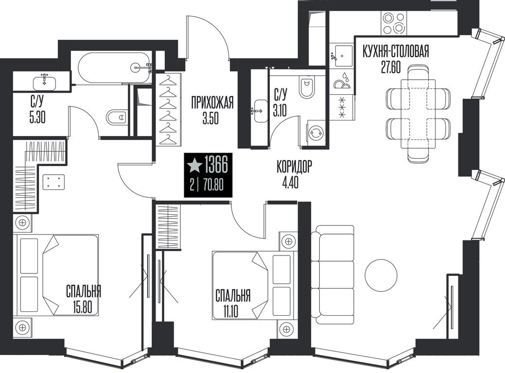 2-BD Apartment Sale, 70.8平方米 at Ice Towers, State Nature Reserve of Regional Significance Forest on the Samorodinka River, Moscow, Russia #1 2-BD Apartment Sale, 70.8平方米 at Ice Towers, State Nature Reserve of Regional Significance Forest on the Samorodinka River, Moscow, Russia #1