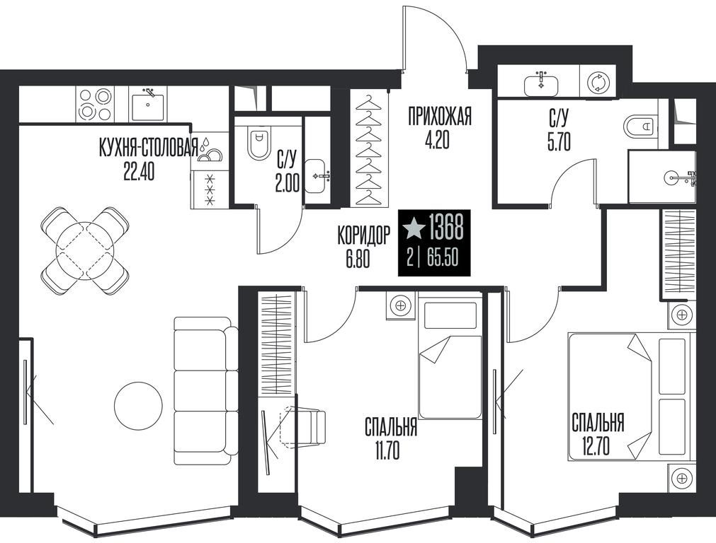 2-BD Apartment Sale, 65.5平方米 at Ice Towers, State Nature Reserve of Regional Significance Forest on the Samorodinka River, Moscow, Russia #1 2-BD Apartment Sale, 65.5平方米 at Ice Towers, State Nature Reserve of Regional Significance Forest on the Samorodinka River, Moscow, Russia #1