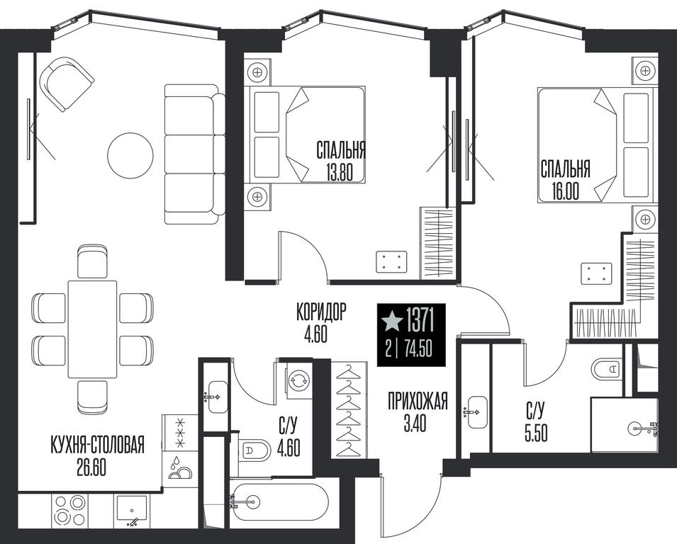 2-BD Apartment Sale, 74.5平方米 at Ice Towers, State Nature Reserve of Regional Significance Forest on the Samorodinka River, Moscow, Russia #1 2-BD Apartment Sale, 74.5平方米 at Ice Towers, State Nature Reserve of Regional Significance Forest on the Samorodinka River, Moscow, Russia #1