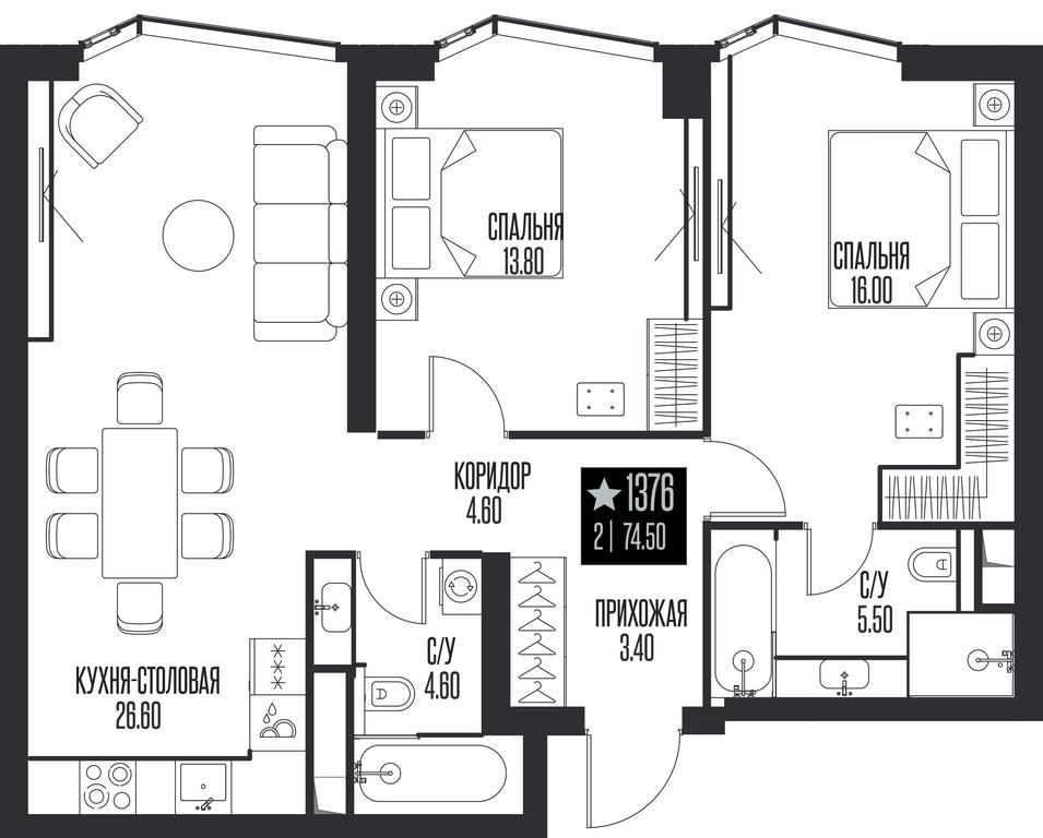 2-BD Apartment Sale, 74.5平方米 at Ice Towers, State Nature Reserve of Regional Significance Forest on the Samorodinka River, Moscow, Russia #1 2-BD Apartment Sale, 74.5平方米 at Ice Towers, State Nature Reserve of Regional Significance Forest on the Samorodinka River, Moscow, Russia #1