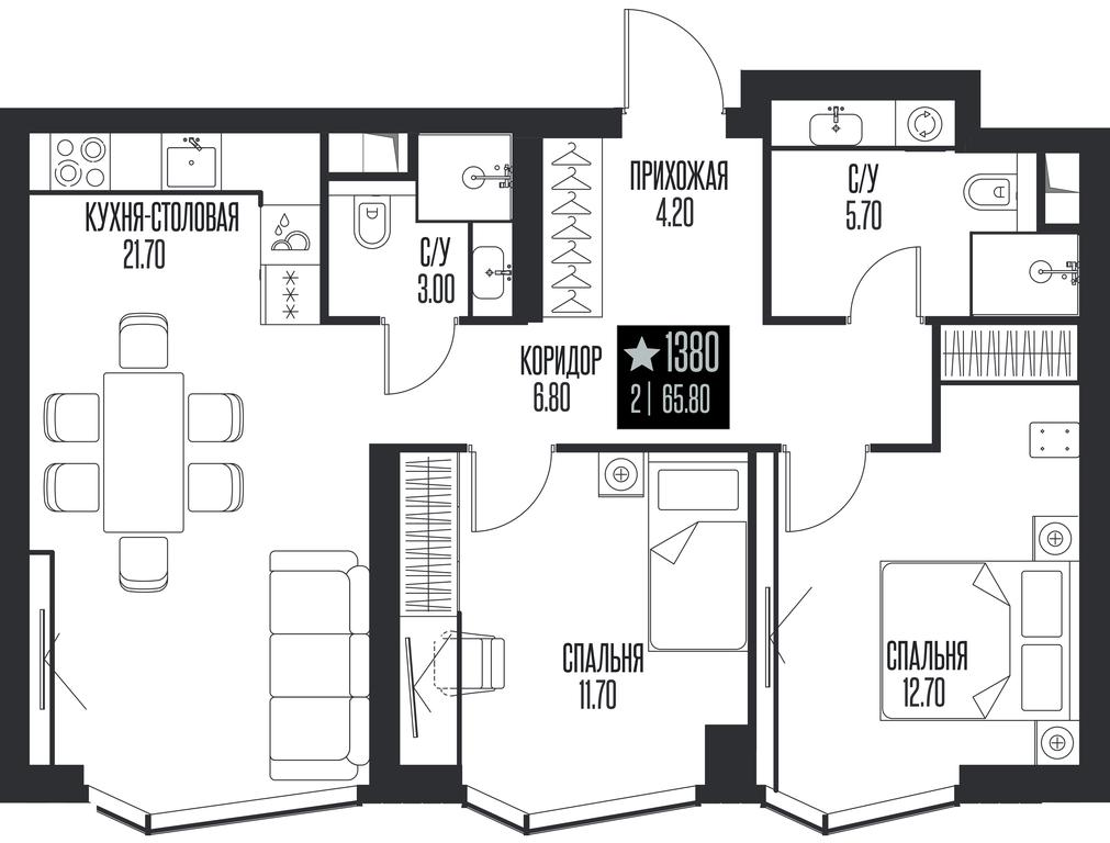 2-BD Apartment Sale, 65.8 sq. m. at Ice Towers, State Nature Reserve of Regional Significance Forest on the Samorodinka River, Moscow, Russia #1 2-BD Apartment Sale, 65.8 sq. m. at Ice Towers, State Nature Reserve of Regional Significance Forest on the Samorodinka River, Moscow, Russia #1