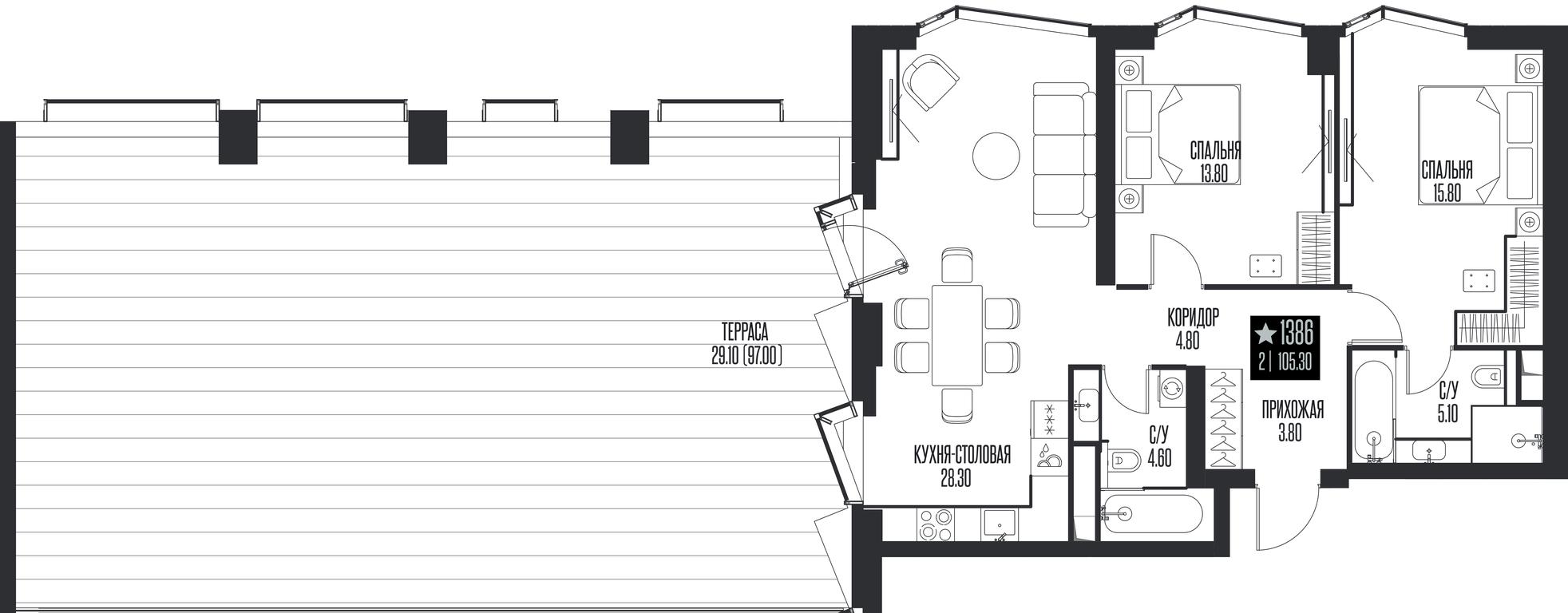 2-BD Apartment Sale, 105.3平方米 at Ice Towers, State Nature Reserve of Regional Significance Forest on the Samorodinka River, Moscow, Russia #1 2-BD Apartment Sale, 105.3平方米 at Ice Towers, State Nature Reserve of Regional Significance Forest on the Samorodinka River, Moscow, Russia #1