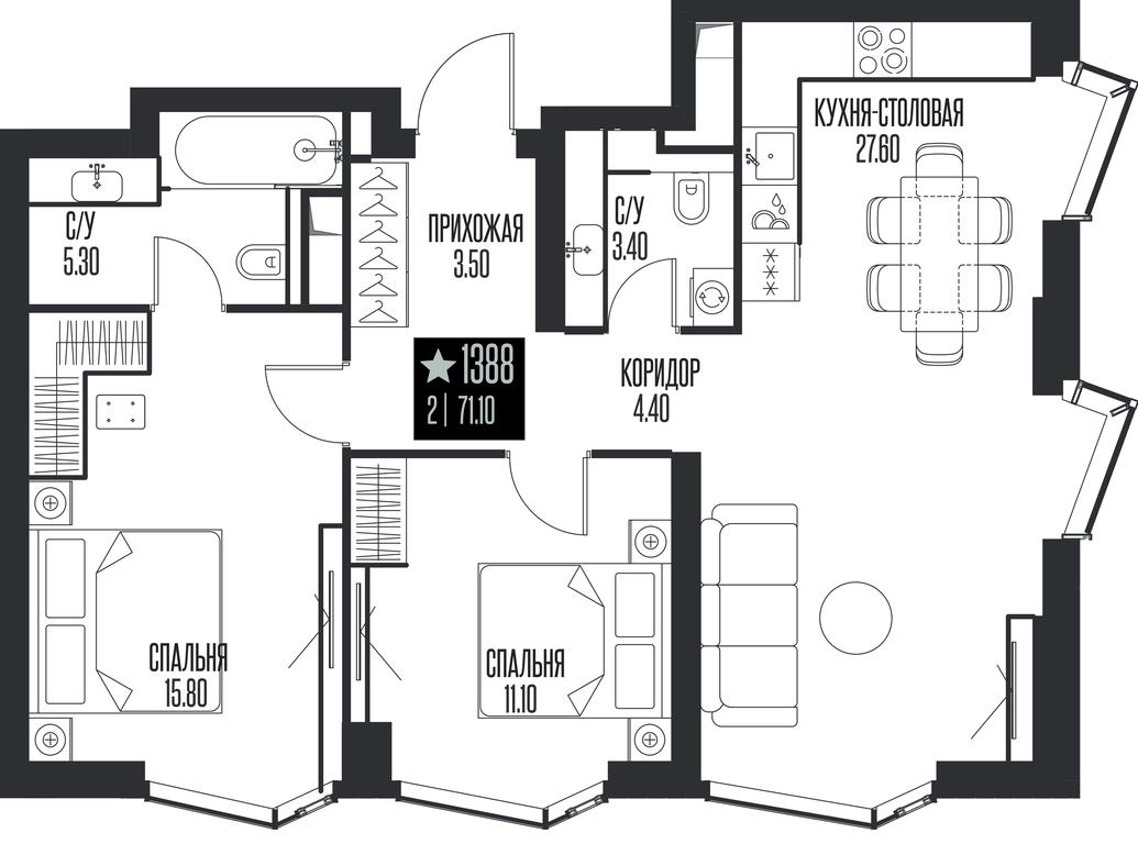 2-BD Apartment Sale, 71.1 sq. m. at Ice Towers, State Nature Reserve of Regional Significance Forest on the Samorodinka River, Moscow, Russia #1 2-BD Apartment Sale, 71.1 sq. m. at Ice Towers, State Nature Reserve of Regional Significance Forest on the Samorodinka River, Moscow, Russia #1