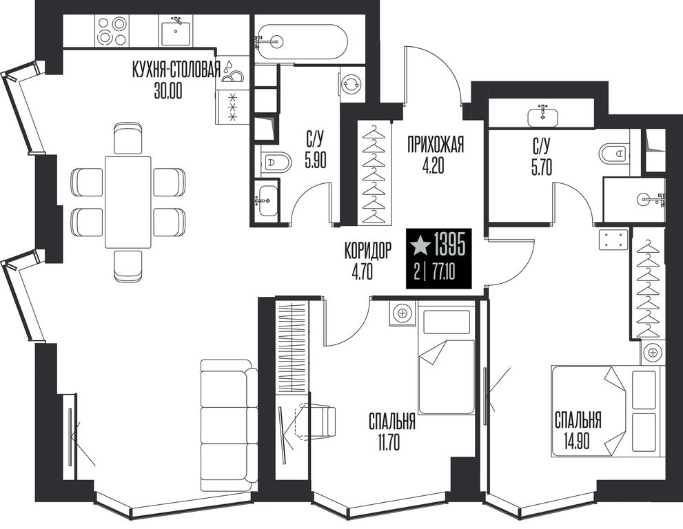 2-BD Apartment Sale, 77.1 sq. m. at Ice Towers, State Nature Reserve of Regional Significance Forest on the Samorodinka River, Moscow, Russia #1 2-BD Apartment Sale, 77.1 sq. m. at Ice Towers, State Nature Reserve of Regional Significance Forest on the Samorodinka River, Moscow, Russia #1