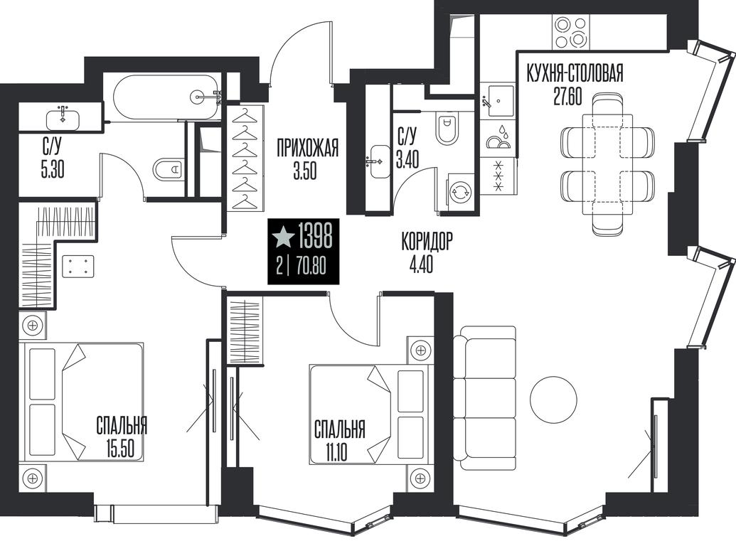 2-BD Apartment Sale, 70.8平方米 at Ice Towers, State Nature Reserve of Regional Significance Forest on the Samorodinka River, Moscow, Russia #1 2-BD Apartment Sale, 70.8平方米 at Ice Towers, State Nature Reserve of Regional Significance Forest on the Samorodinka River, Moscow, Russia #1
