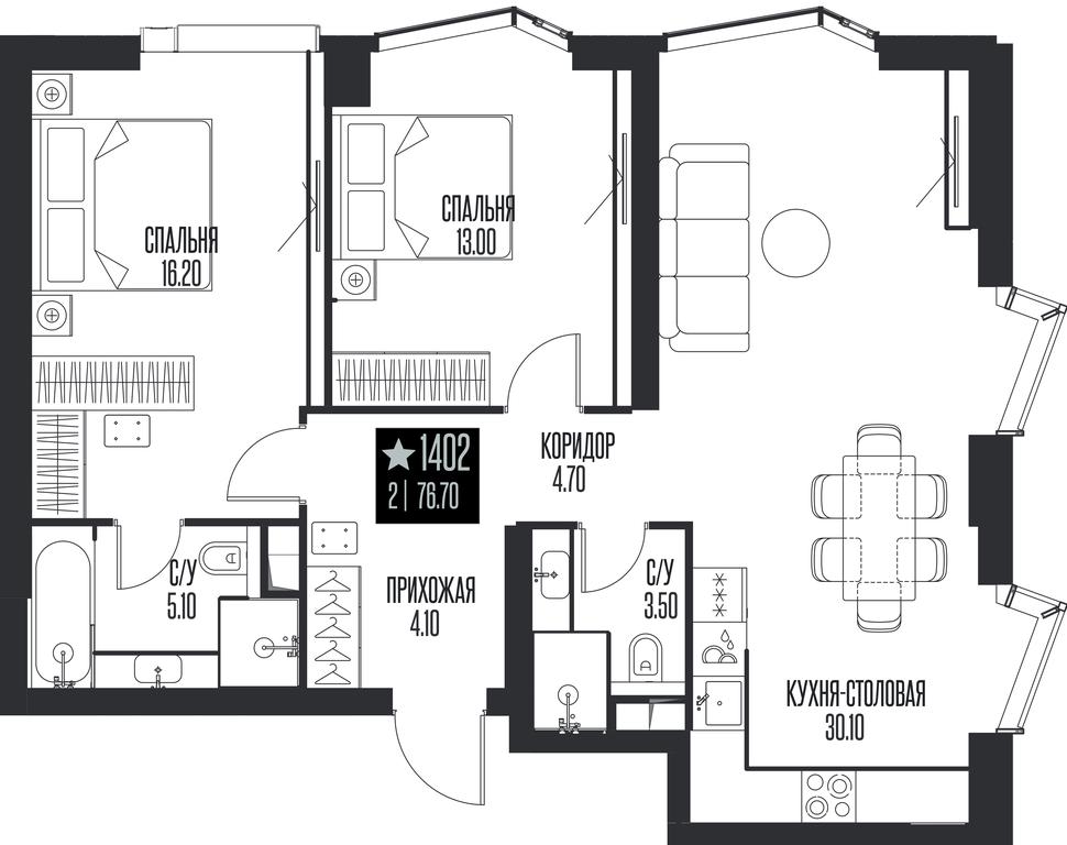 2-BD Apartment Sale, 76.7 sq. m. at Ice Towers, State Nature Reserve of Regional Significance Forest on the Samorodinka River, Moscow, Russia #1 2-BD Apartment Sale, 76.7 sq. m. at Ice Towers, State Nature Reserve of Regional Significance Forest on the Samorodinka River, Moscow, Russia #1