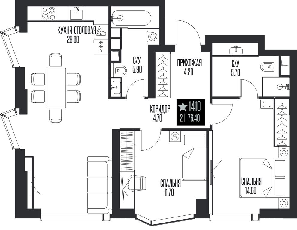 2-BD Apartment Sale, 76.4 sq. m. at Ice Towers, State Nature Reserve of Regional Significance Forest on the Samorodinka River, Moscow, Russia #1 2-BD Apartment Sale, 76.4 sq. m. at Ice Towers, State Nature Reserve of Regional Significance Forest on the Samorodinka River, Moscow, Russia #1