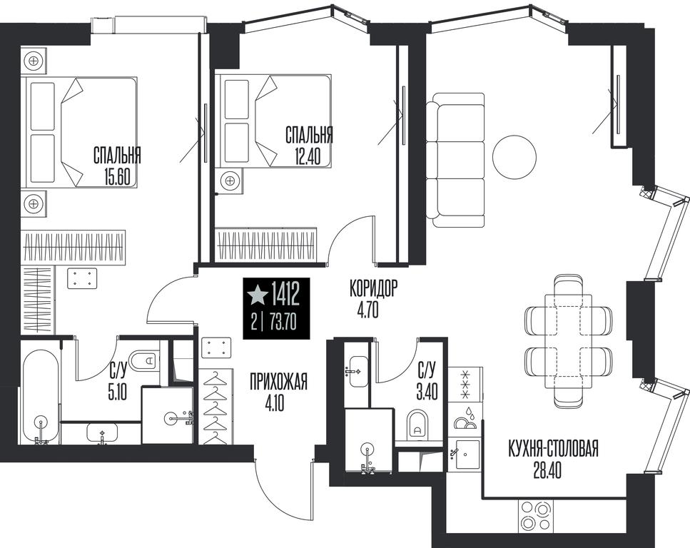 2-BD Apartment Sale, 73.7 sq. m. at Ice Towers, State Nature Reserve of Regional Significance Forest on the Samorodinka River, Moscow, Russia #1 2-BD Apartment Sale, 73.7 sq. m. at Ice Towers, State Nature Reserve of Regional Significance Forest on the Samorodinka River, Moscow, Russia #1