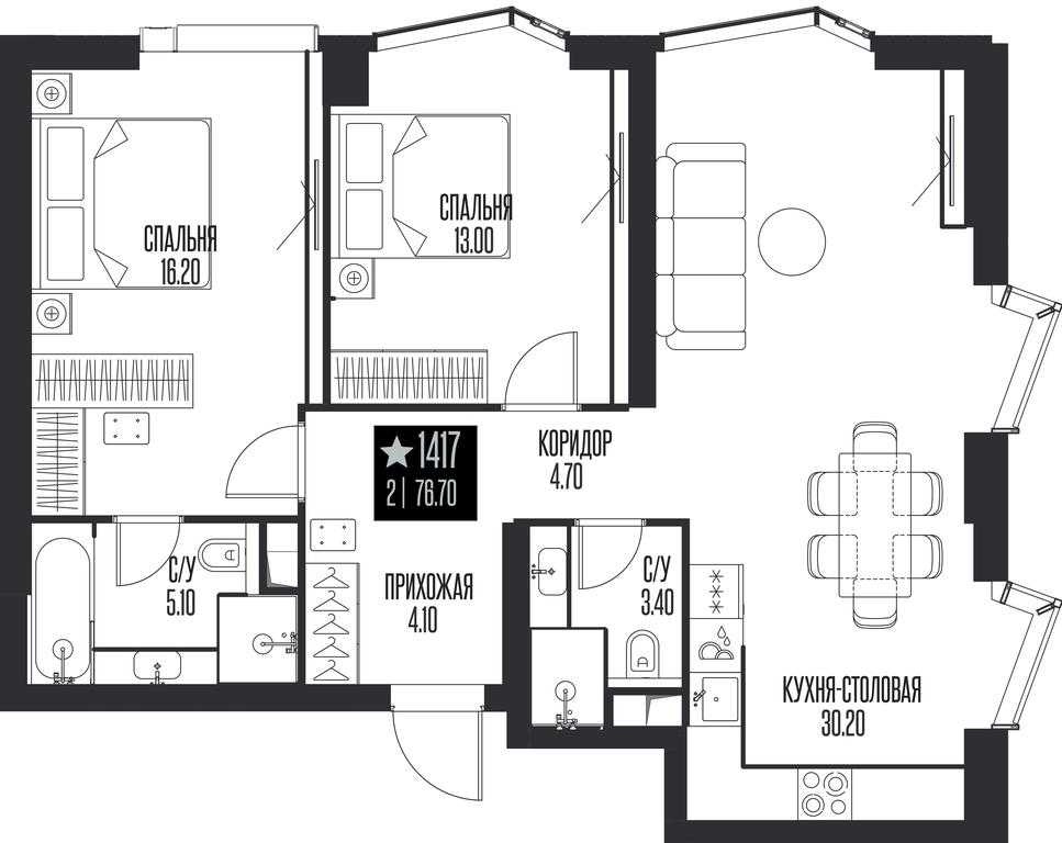 2-BD Apartment Sale, 76.7平方米 at Ice Towers, State Nature Reserve of Regional Significance Forest on the Samorodinka River, Moscow, Russia #1 2-BD Apartment Sale, 76.7平方米 at Ice Towers, State Nature Reserve of Regional Significance Forest on the Samorodinka River, Moscow, Russia #1