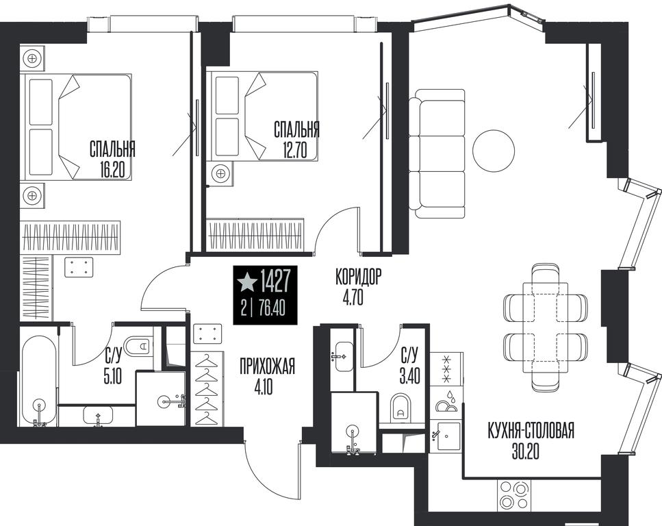 2-BD Apartment Sale, 76.4 sq. m. at Ice Towers, State Nature Reserve of Regional Significance Forest on the Samorodinka River, Moscow, Russia #1 2-BD Apartment Sale, 76.4 sq. m. at Ice Towers, State Nature Reserve of Regional Significance Forest on the Samorodinka River, Moscow, Russia #1