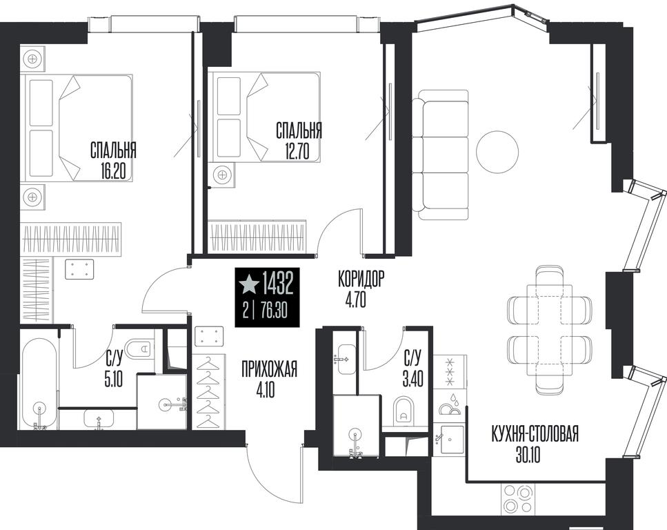 2-BD Apartment Sale, 76.3 sq. m. at Ice Towers, State Nature Reserve of Regional Significance Forest on the Samorodinka River, Moscow, Russia #1 2-BD Apartment Sale, 76.3 sq. m. at Ice Towers, State Nature Reserve of Regional Significance Forest on the Samorodinka River, Moscow, Russia #1
