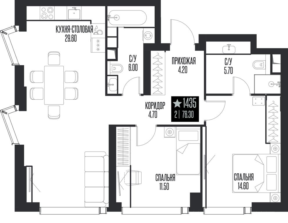 2-BD Apartment Sale, 76.3 sq. m. at Ice Towers, State Nature Reserve of Regional Significance Forest on the Samorodinka River, Moscow, Russia #1 2-BD Apartment Sale, 76.3 sq. m. at Ice Towers, State Nature Reserve of Regional Significance Forest on the Samorodinka River, Moscow, Russia #1