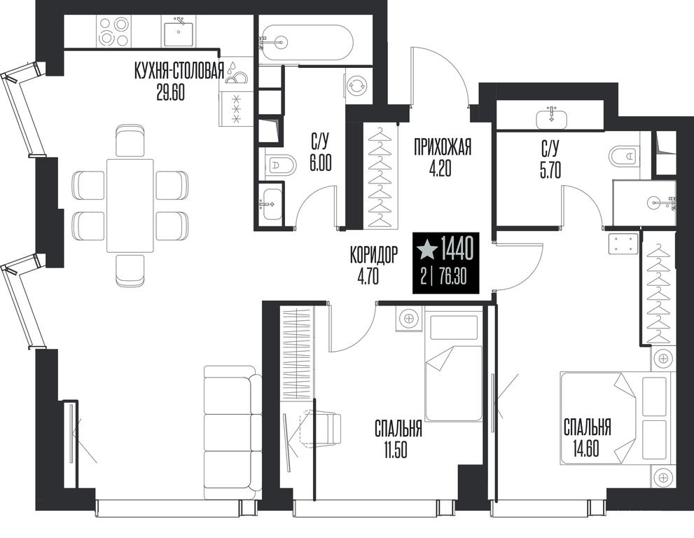 2-BD Apartment Sale, 76.3 sq. m. at Ice Towers, State Nature Reserve of Regional Significance Forest on the Samorodinka River, Moscow, Russia #1 2-BD Apartment Sale, 76.3 sq. m. at Ice Towers, State Nature Reserve of Regional Significance Forest on the Samorodinka River, Moscow, Russia #1
