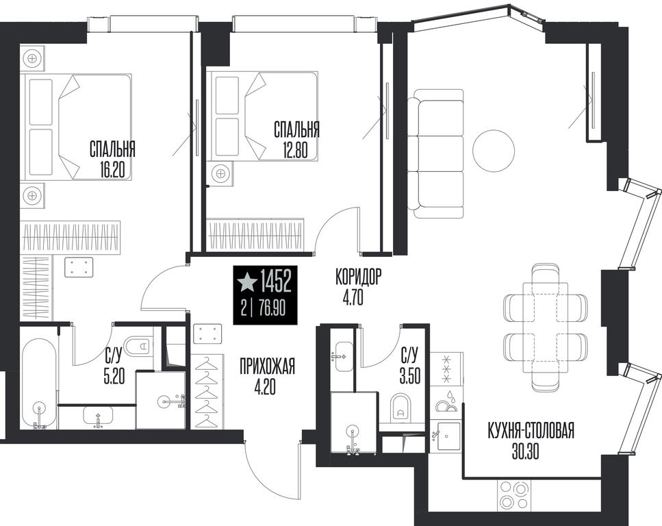 2-BD Apartment Sale, 76.9平方米 at Ice Towers, State Nature Reserve of Regional Significance Forest on the Samorodinka River, Moscow, Russia #1 2-BD Apartment Sale, 76.9平方米 at Ice Towers, State Nature Reserve of Regional Significance Forest on the Samorodinka River, Moscow, Russia #1