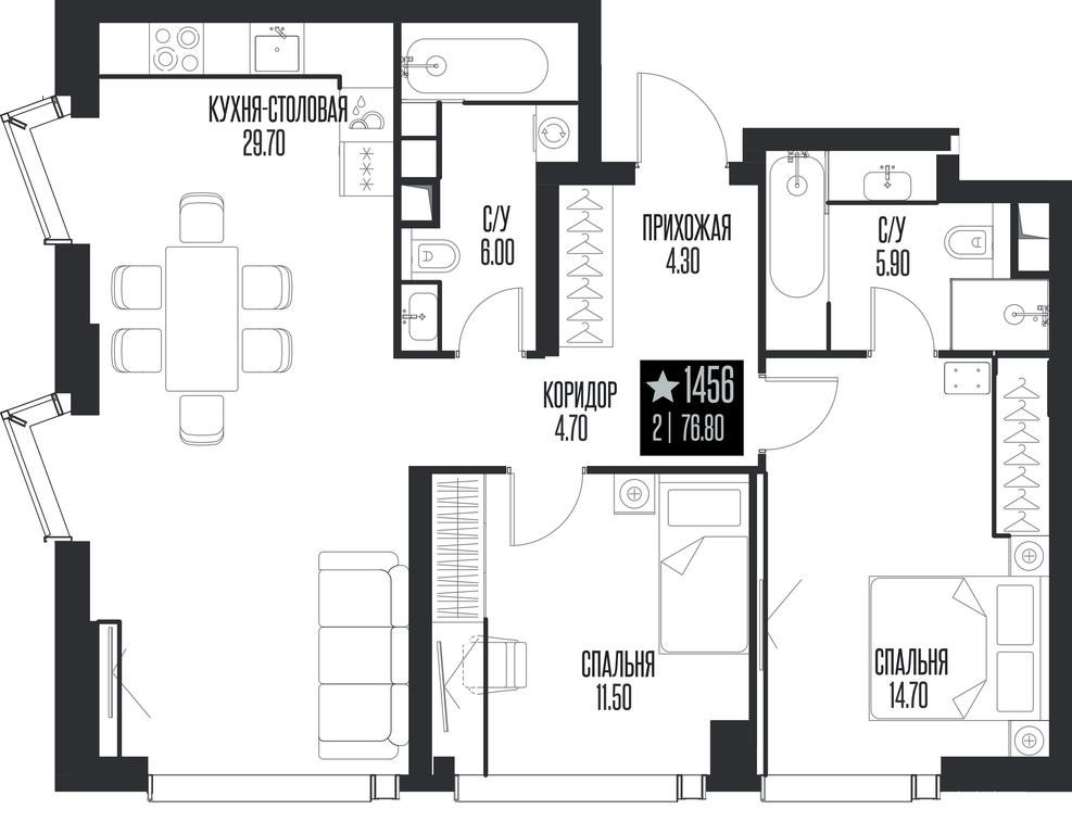 2-BD Apartment Sale, 76.8 sq. m. at Ice Towers, State Nature Reserve of Regional Significance Forest on the Samorodinka River, Moscow, Russia #1 2-BD Apartment Sale, 76.8 sq. m. at Ice Towers, State Nature Reserve of Regional Significance Forest on the Samorodinka River, Moscow, Russia #1