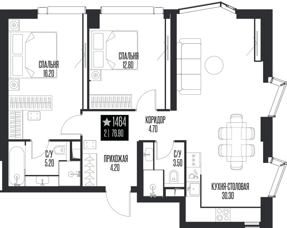 2-BD Apartment Sale, 76.9 sq. m. at Ice Towers, State Nature Reserve of Regional Significance Forest on the Samorodinka River, Moscow, Russia #1 2-BD Apartment Sale, 76.9 sq. m. at Ice Towers, State Nature Reserve of Regional Significance Forest on the Samorodinka River, Moscow, Russia #1