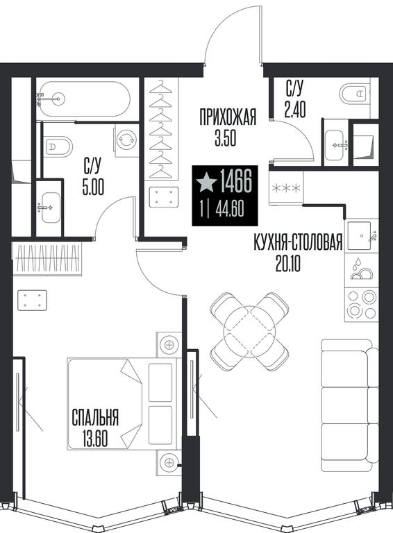 1-BD Apartment Sale, 44.6 sq. m. at Ice Towers, State Nature Reserve of Regional Significance Forest on the Samorodinka River, Moscow, Russia #1 1-BD Apartment Sale, 44.6 sq. m. at Ice Towers, State Nature Reserve of Regional Significance Forest on the Samorodinka River, Moscow, Russia #1