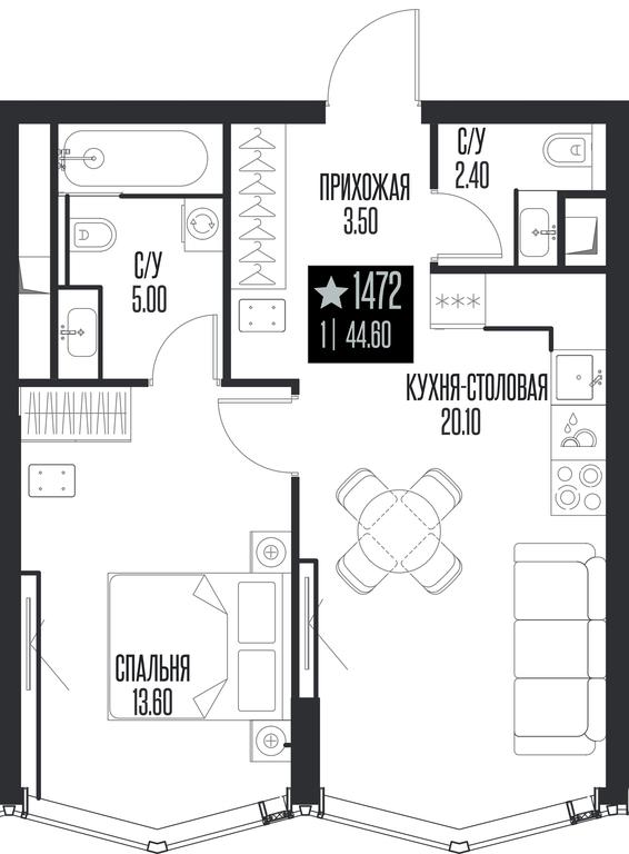 1-BD Apartment Sale, 44.6 sq. m. at Ice Towers, State Nature Reserve of Regional Significance Forest on the Samorodinka River, Moscow, Russia #1 1-BD Apartment Sale, 44.6 sq. m. at Ice Towers, State Nature Reserve of Regional Significance Forest on the Samorodinka River, Moscow, Russia #1