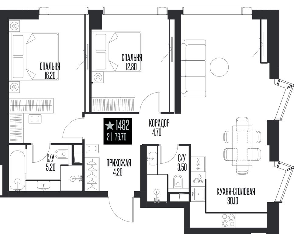 2-BD Apartment Sale, 76.7平方米 at Ice Towers, State Nature Reserve of Regional Significance Forest on the Samorodinka River, Moscow, Russia #1 2-BD Apartment Sale, 76.7平方米 at Ice Towers, State Nature Reserve of Regional Significance Forest on the Samorodinka River, Moscow, Russia #1