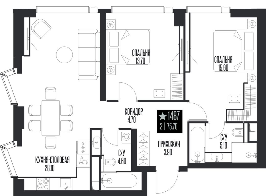2-BD Apartment Sale, 75.7平方米 at Ice Towers, State Nature Reserve of Regional Significance Forest on the Samorodinka River, Moscow, Russia #1 2-BD Apartment Sale, 75.7平方米 at Ice Towers, State Nature Reserve of Regional Significance Forest on the Samorodinka River, Moscow, Russia #1