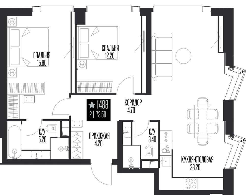 2-BD Apartment Sale, 73.5平方米 at Ice Towers, State Nature Reserve of Regional Significance Forest on the Samorodinka River, Moscow, Russia #1 2-BD Apartment Sale, 73.5平方米 at Ice Towers, State Nature Reserve of Regional Significance Forest on the Samorodinka River, Moscow, Russia #1