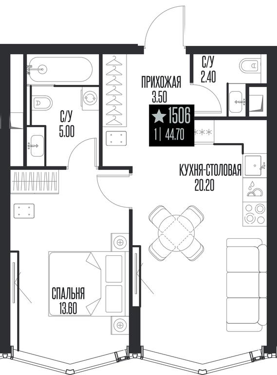 1-BD Apartment Sale, 44.7 sq. m. at Ice Towers, State Nature Reserve of Regional Significance Forest on the Samorodinka River, Moscow, Russia #1 1-BD Apartment Sale, 44.7 sq. m. at Ice Towers, State Nature Reserve of Regional Significance Forest on the Samorodinka River, Moscow, Russia #1