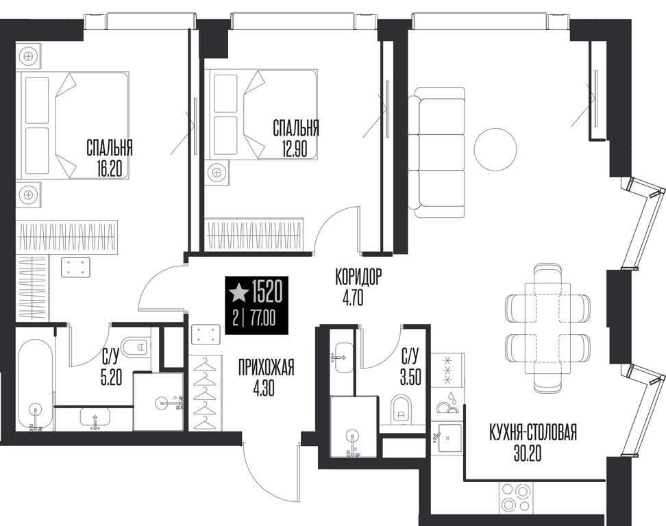2-BD Apartment Sale, 77 sq. m. at Ice Towers, State Nature Reserve of Regional Significance Forest on the Samorodinka River, Moscow, Russia #1 2-BD Apartment Sale, 77 sq. m. at Ice Towers, State Nature Reserve of Regional Significance Forest on the Samorodinka River, Moscow, Russia #1