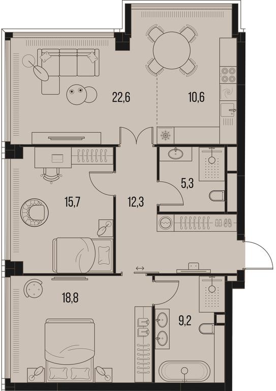 2-BD Apartment Sale, 94.5 sq. m. at High Life, Letnikovskaya Street, 11/10с1, Moscow, Russia #1 2-BD Apartment Sale, 94.5 sq. m. at High Life, Letnikovskaya Street, 11/10с1, Moscow, Russia #1
