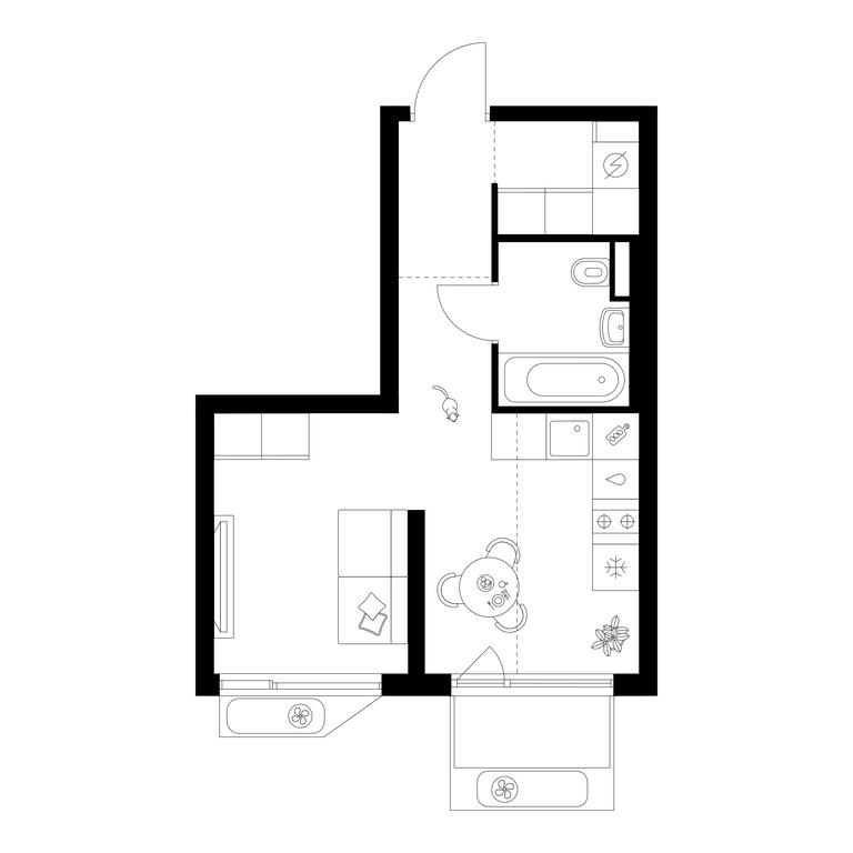 Apartment Sale, 29.2 sq. m. at Altufevskoe 53, Алтуфьевское шоссе, 53с11, Москва, Россия #1