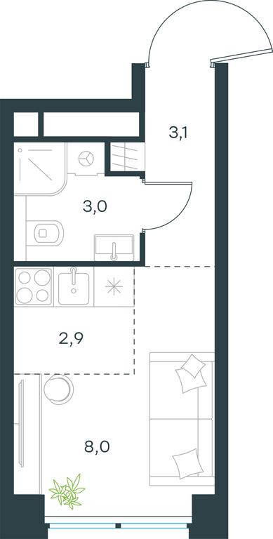 Apartment Sale, 17 sq. m. at Level Zvenigorodskaya, 3rd Silikatny Drive, 6к1, Moscow, Russia #1