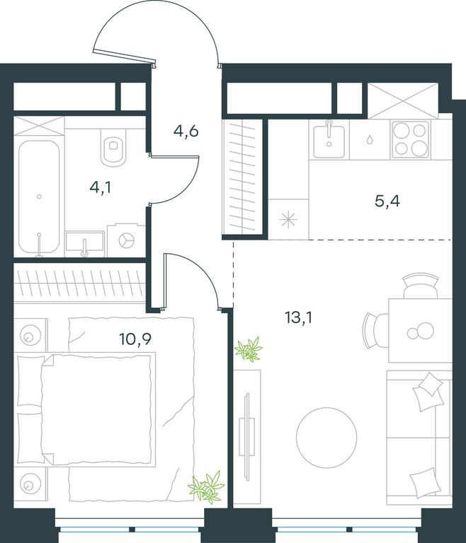 1-BD Apartment Sale, 38.1平方米 at Level Zvenigorodskaya, 3rd Silikatny Drive, 6к1, Moscow, Russia #1 1-BD Apartment Sale, 38.1平方米 at Level Zvenigorodskaya, 3rd Silikatny Drive, 6к1, Moscow, Russia #1