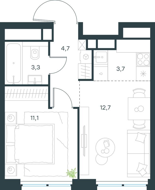 1-BD Apartment Sale, 35.5平方米 at Level Zvenigorodskaya, 3rd Silikatny Drive, 6к1, Moscow, Russia #1 1-BD Apartment Sale, 35.5平方米 at Level Zvenigorodskaya, 3rd Silikatny Drive, 6к1, Moscow, Russia #1