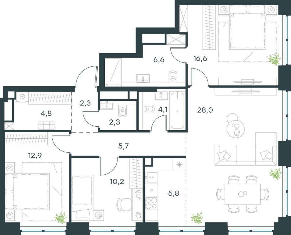 3-BD Apartment Sale, 99.3 sq. m. at Level Zvenigorodskaya, 3rd Silikatny Drive, 6к1, Moscow, Russia #1 3-BD Apartment Sale, 99.3 sq. m. at Level Zvenigorodskaya, 3rd Silikatny Drive, 6к1, Moscow, Russia #1