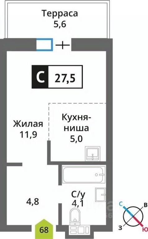Apartment Sale, 27.5平方米 at Smart Kvartal Lesnaya Otrada, ulitsa Detstva, derevnya Aristovo, Krasnogorsk Urban District, Moscow Region, Russia #1 Apartment Sale, 27.5平方米 at Smart Kvartal Lesnaya Otrada, ulitsa Detstva, derevnya Aristovo, Krasnogorsk Urban District, Moscow Region, Russia #1