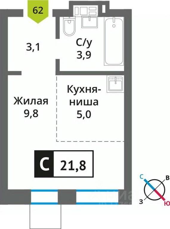 Apartment Sale, 21.8平方米 at Smart Kvartal Lesnaya Otrada, ulitsa Detstva, derevnya Aristovo, Krasnogorsk Urban District, Moscow Region, Russia #1 Apartment Sale, 21.8平方米 at Smart Kvartal Lesnaya Otrada, ulitsa Detstva, derevnya Aristovo, Krasnogorsk Urban District, Moscow Region, Russia #1