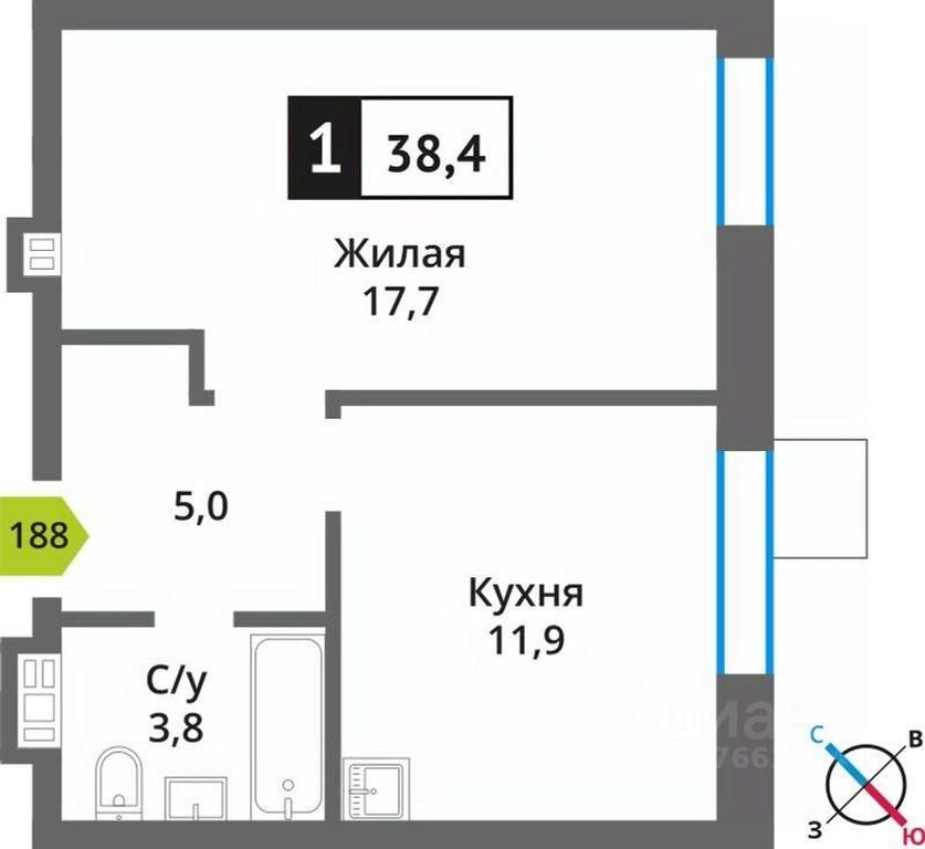 Apartment Sale, 38.4平方米 at Smart Kvartal Lesnaya Otrada, ulitsa Detstva, derevnya Aristovo, Krasnogorsk Urban District, Moscow Region, Russia #1 Apartment Sale, 38.4平方米 at Smart Kvartal Lesnaya Otrada, ulitsa Detstva, derevnya Aristovo, Krasnogorsk Urban District, Moscow Region, Russia #1