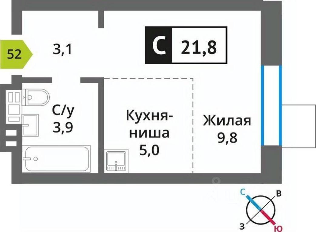 Apartment Sale, 21.8平方米 at Smart Kvartal Lesnaya Otrada, ulitsa Detstva, derevnya Aristovo, Krasnogorsk Urban District, Moscow Region, Russia #1 Apartment Sale, 21.8平方米 at Smart Kvartal Lesnaya Otrada, ulitsa Detstva, derevnya Aristovo, Krasnogorsk Urban District, Moscow Region, Russia #1