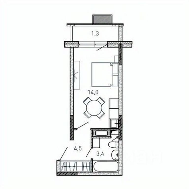 Apartment Sale, 23.2 sq. m. at Kvartal Svetly, ulitsa Tvardovskogo, Balashikha, Moscow Region, Russia #1