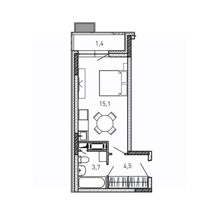 Apartment Sale, 24.7 sq. m. at Kvartal Svetly, ulitsa Tvardovskogo, Balashikha, Moscow Region, Russia #1 Apartment Sale, 24.7 sq. m. at Kvartal Svetly, ulitsa Tvardovskogo, Balashikha, Moscow Region, Russia #1