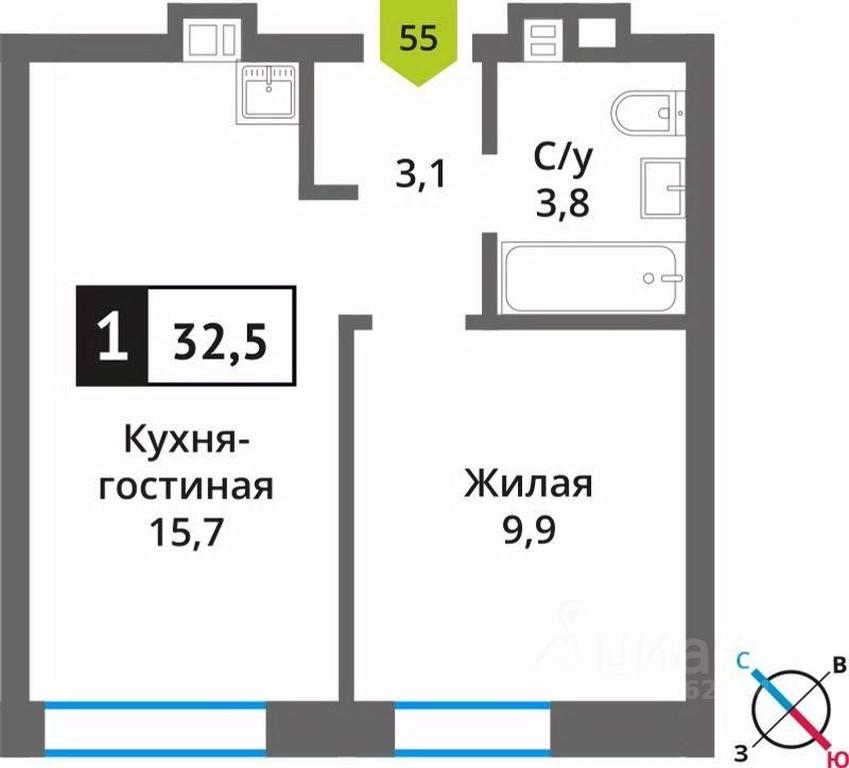 Apartment Sale, 32.5 sq. m. at Smart Kvartal Lesnaya Otrada, ulitsa Detstva, derevnya Aristovo, Krasnogorsk Urban District, Moscow Region, Russia #1 Apartment Sale, 32.5 sq. m. at Smart Kvartal Lesnaya Otrada, ulitsa Detstva, derevnya Aristovo, Krasnogorsk Urban District, Moscow Region, Russia #1