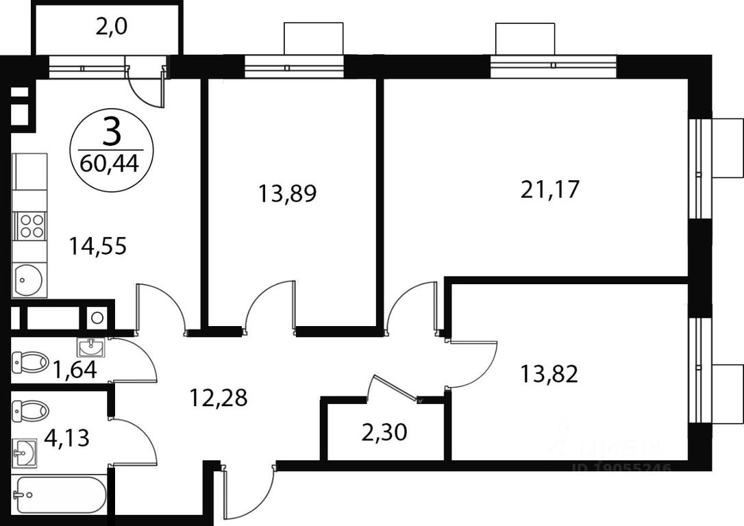 2-BD Apartment Sale, 84.38平方米 at Katuar, ulitsa Patseyko, derevnya Sukharevo, Mytishi Urban District, Moscow Region, Russia #1 2-BD Apartment Sale, 84.38平方米 at Katuar, ulitsa Patseyko, derevnya Sukharevo, Mytishi Urban District, Moscow Region, Russia #1