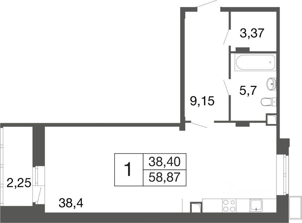Apartment Sale, 58.87 sq. m. at Vremena goda, Proletarskaya ulitsa, Aprelevka, Naro-Fominskiy City District, Moscow Region, Russia #1 Apartment Sale, 58.87 sq. m. at Vremena goda, Proletarskaya ulitsa, Aprelevka, Naro-Fominskiy City District, Moscow Region, Russia #1