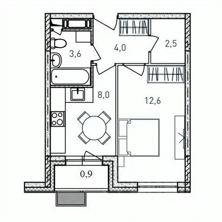 Apartment Sale, 31.6 sq. m. at Kvartal Svetly, ulitsa Tvardovskogo, Balashikha, Moscow Region, Russia #1 Apartment Sale, 31.6 sq. m. at Kvartal Svetly, ulitsa Tvardovskogo, Balashikha, Moscow Region, Russia #1