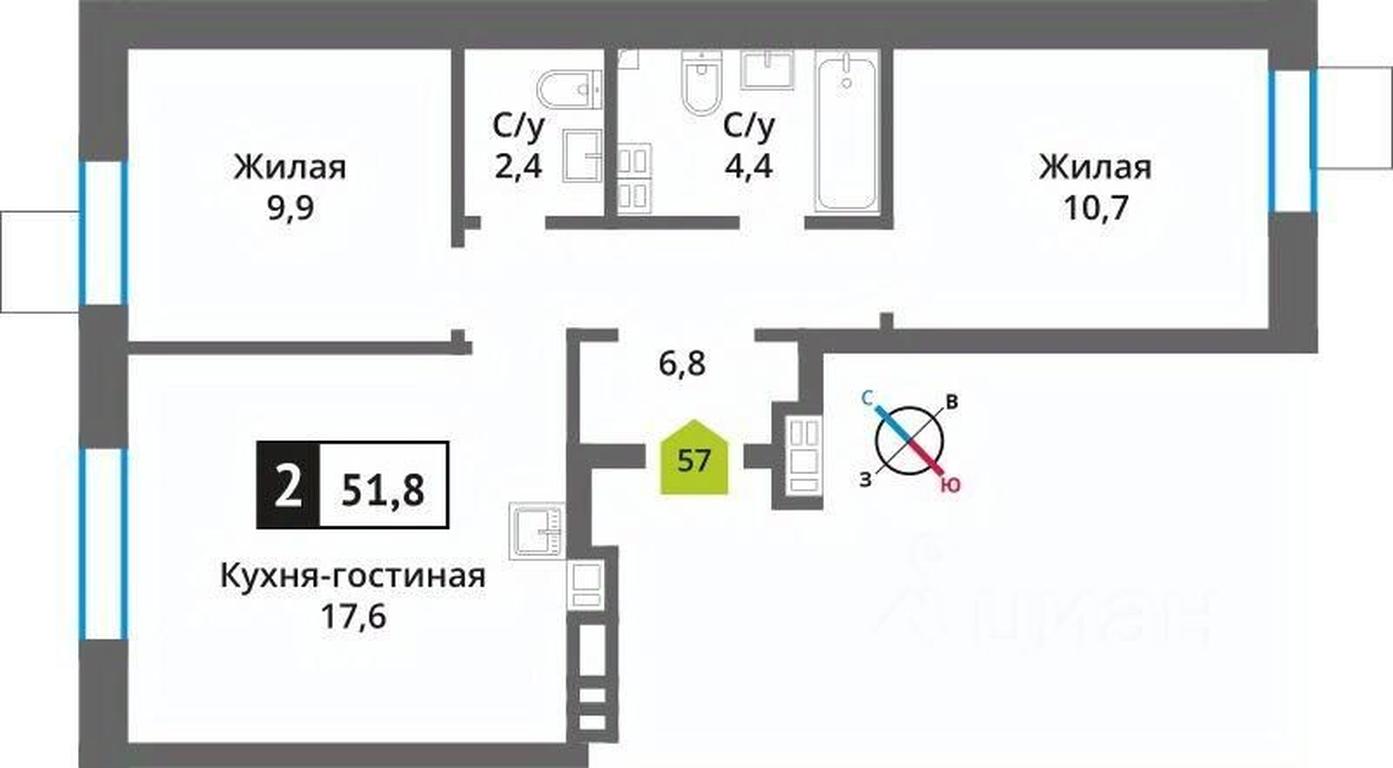 1-BD Apartment Sale, 51.8 sq. m. at Smart Kvartal Lesnaya Otrada, ulitsa Detstva, derevnya Aristovo, Krasnogorsk Urban District, Moscow Region, Russia #1 1-BD Apartment Sale, 51.8 sq. m. at Smart Kvartal Lesnaya Otrada, ulitsa Detstva, derevnya Aristovo, Krasnogorsk Urban District, Moscow Region, Russia #1