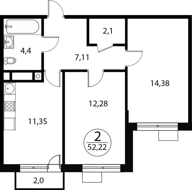 1-BD Apartment Sale, 52.22平方米 at Katuar, ulitsa Patseyko, derevnya Sukharevo, Mytishi Urban District, Moscow Region, Russia #1 1-BD Apartment Sale, 52.22平方米 at Katuar, ulitsa Patseyko, derevnya Sukharevo, Mytishi Urban District, Moscow Region, Russia #1