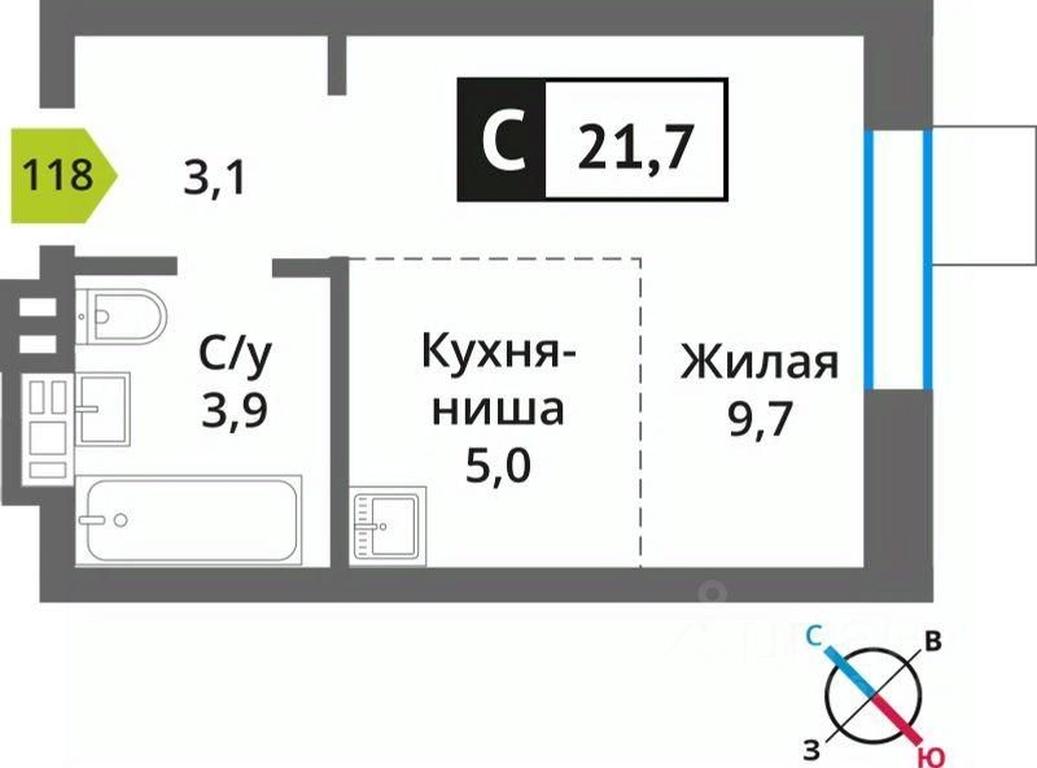 Apartment Sale, 21.7 sq. m. at Smart Kvartal Lesnaya Otrada, ulitsa Detstva, derevnya Aristovo, Krasnogorsk Urban District, Moscow Region, Russia #1 Apartment Sale, 21.7 sq. m. at Smart Kvartal Lesnaya Otrada, ulitsa Detstva, derevnya Aristovo, Krasnogorsk Urban District, Moscow Region, Russia #1